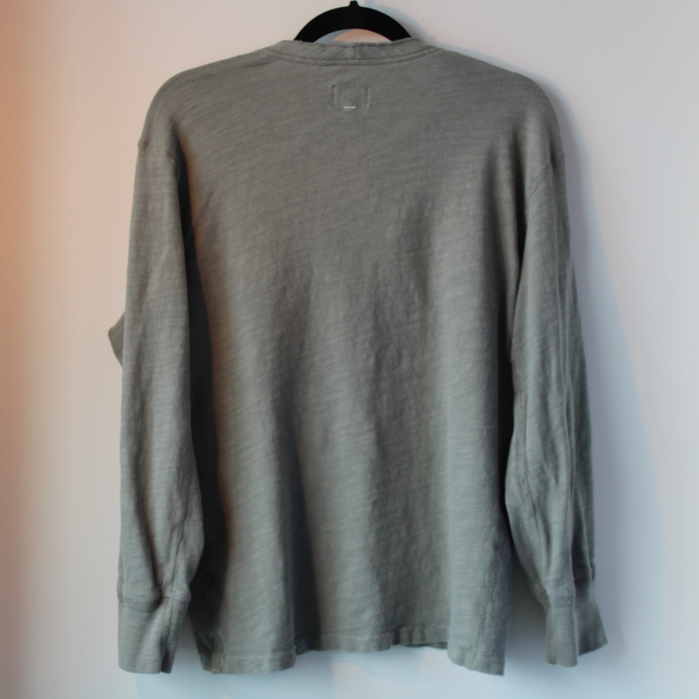 rag & bone Mens Large Gray Sage Long Sleeve Henley - Picture 2 of 8